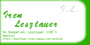 iren leszlauer business card